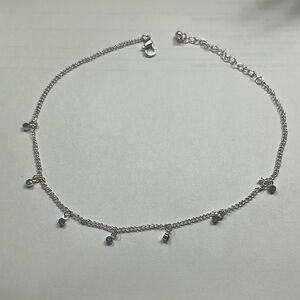 Elegant Silver Necklace with Blue Accents
